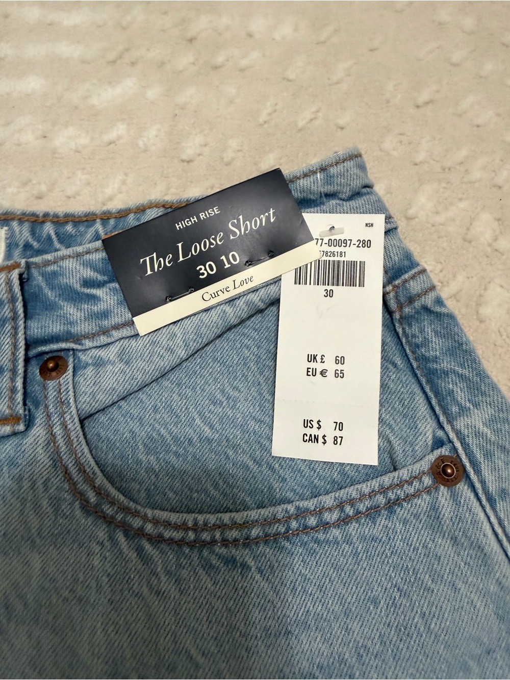Abercrombie & Fitch The Loose Fit High Rise Denim Jean Shorts - Curve Love - Picture 3 of 4